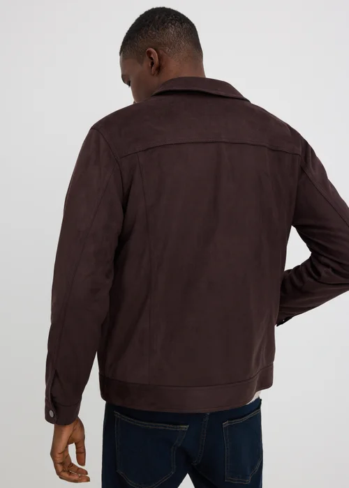 Brown Faux Suede Trucker Jacket - XS Image 2