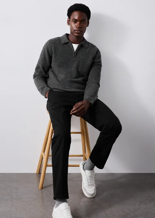 Charcoal Cosy Quarter Zip Jumper - S Image 2
