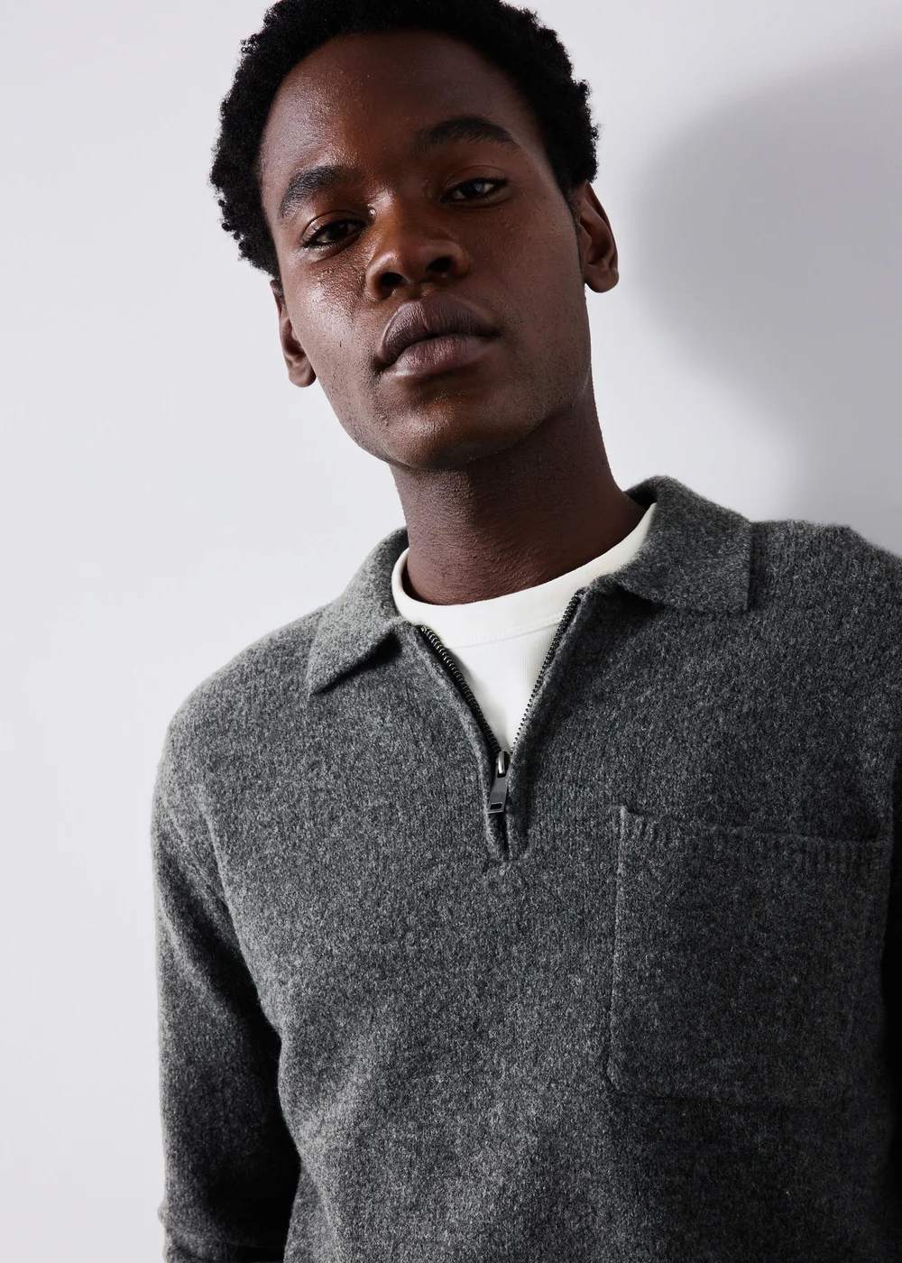 Charcoal Cosy Zip Jumper - S Image 2