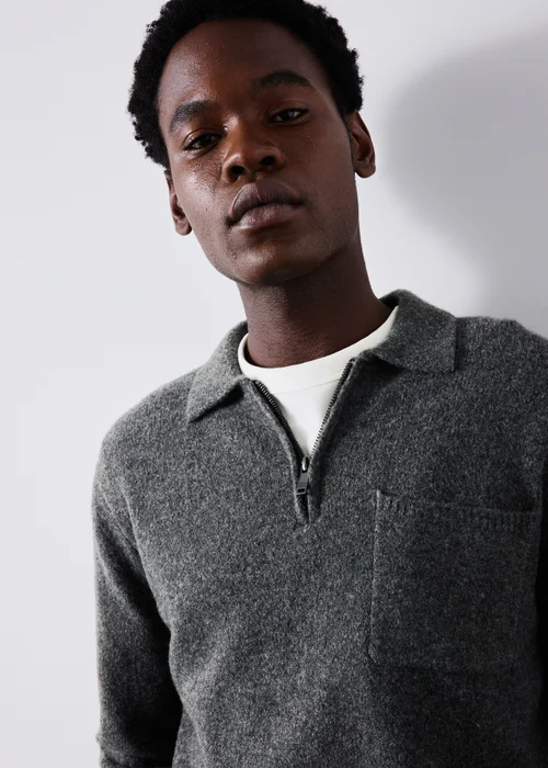Charcoal Cosy Zip Jumper - S Image 2