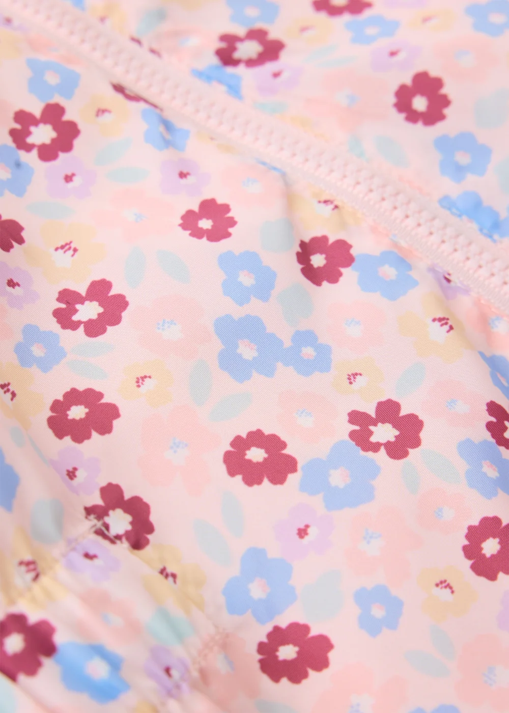 Girls Pink Ditsy Floral Puddlesuit (1-8yrs) - 6-7 Yrs Image 2