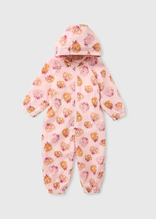 Girls Pink Pumpkin Puddlesuit (1-8yrs) - 2-3 Yrs Image 1