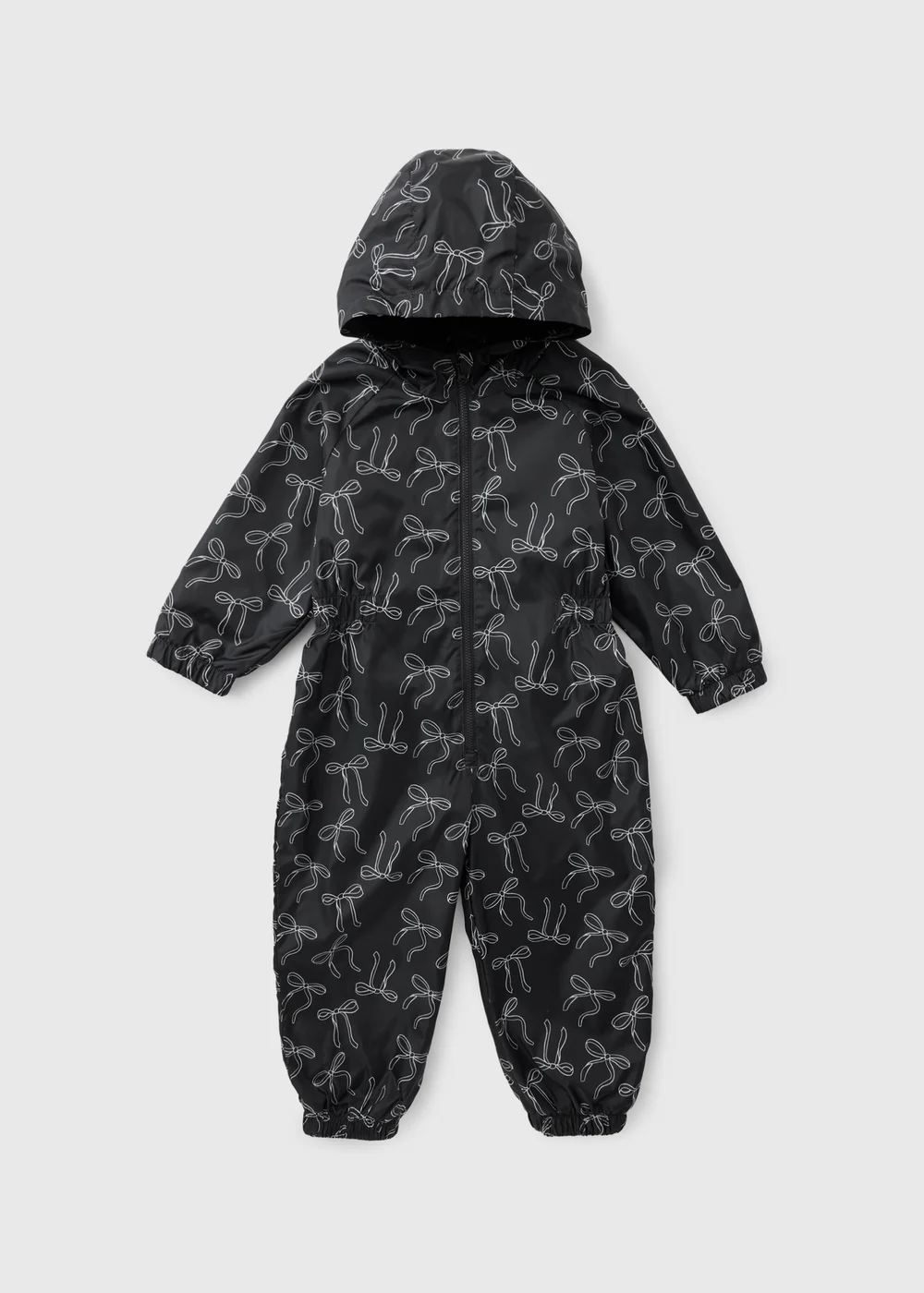 Girls Black Bow Puddlesuit (1-8yrs) - 1-1.5 Yrs Image 1