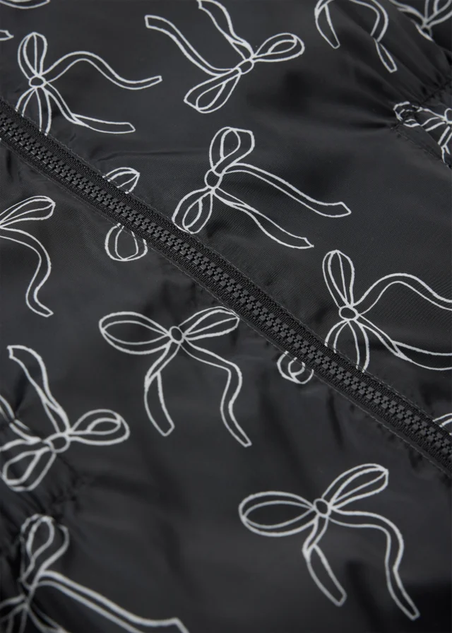 Girls Black Bow Puddlesuit (1-8yrs)