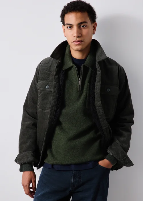 Dark Green Cosy Zip Collar Jumper - S Image 4