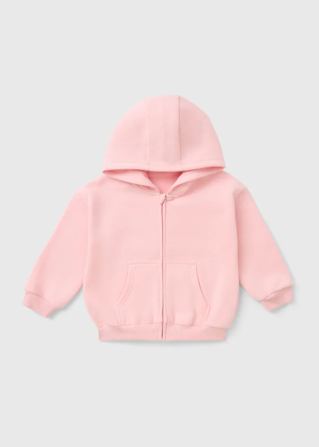 Girls Pink Zip Up Hoodie (1-8yrs)