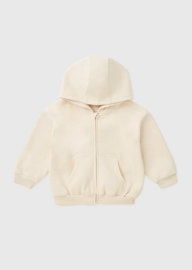 Girls Cream Zip Up Hoodie (1-8yrs)