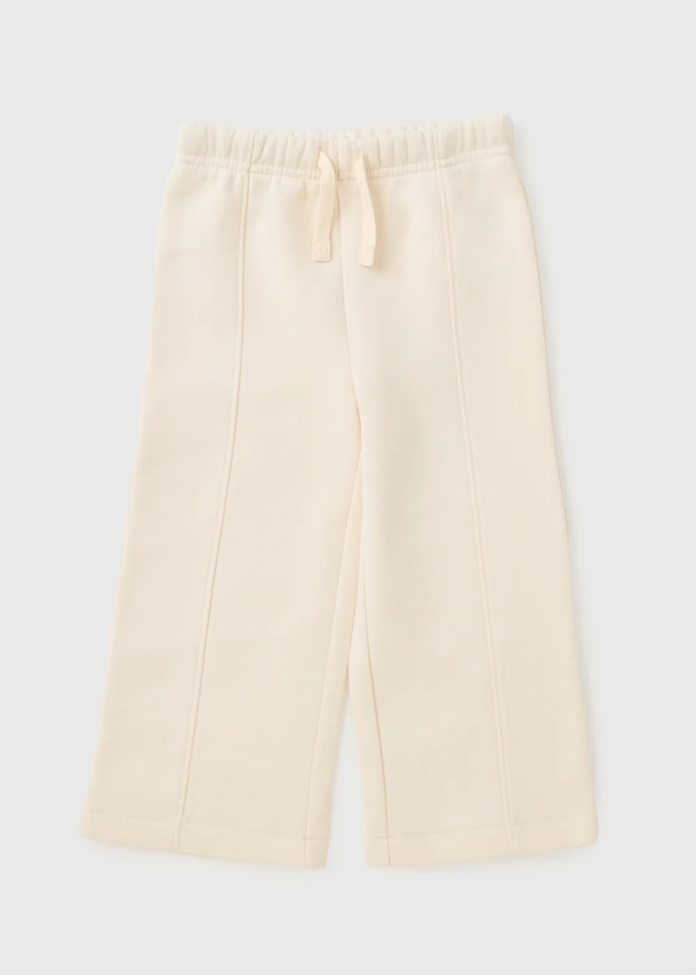 Girls Cream Wide Leg Jogging Bottoms (1-8yrs) - 1-1.5 Yrs Image 1