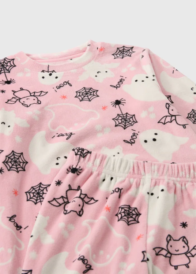Girls Pink Ghost Halloween Family Pyjama Set (1-13yrs)