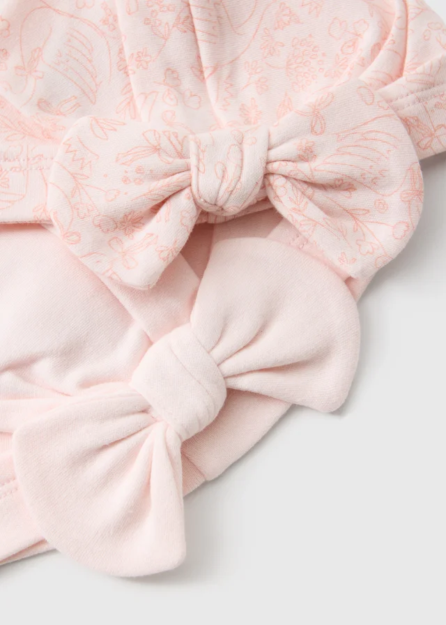 2 Pack Baby Pink Swan Layette Turbans