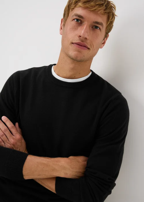 Black Supersoft Crew Neck Jumper - XS Image 3