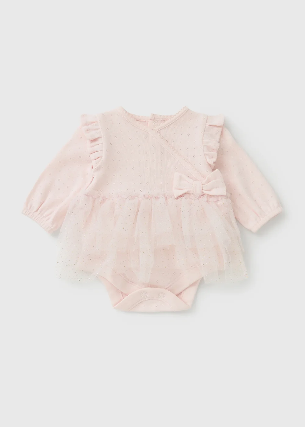 Baby Pink Swan Layette Tutu Bodysuit (0-18mths) - First Size Image 1
