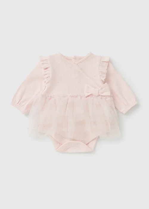 Baby Pink Swan Layette Tutu Bodysuit (0-18mths) - First Size Image 1