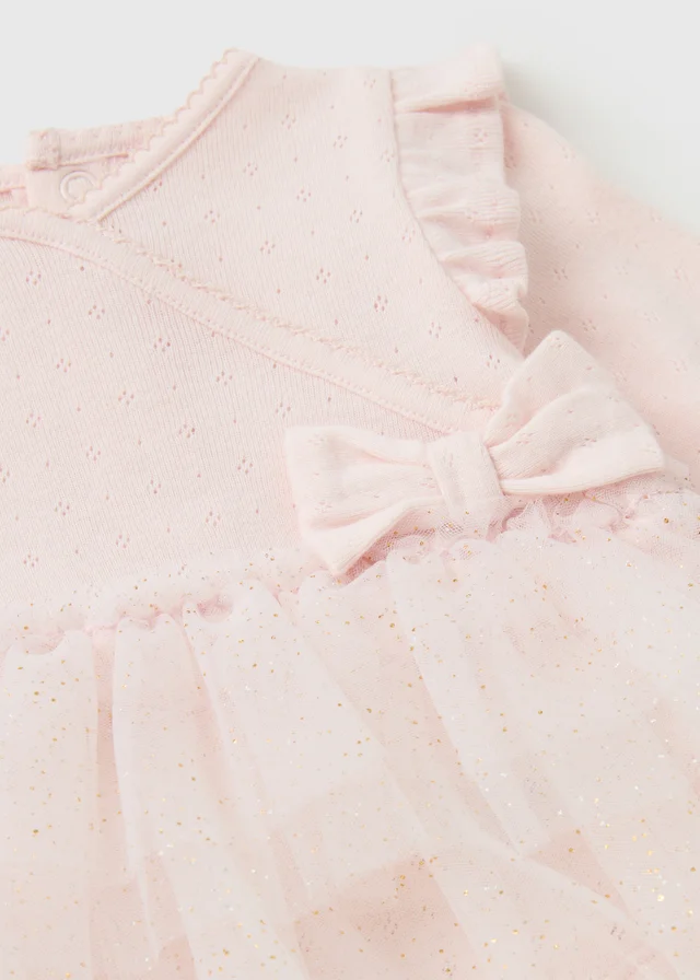 Baby Pink Swan Layette Tutu Bodysuit (0-18mths)