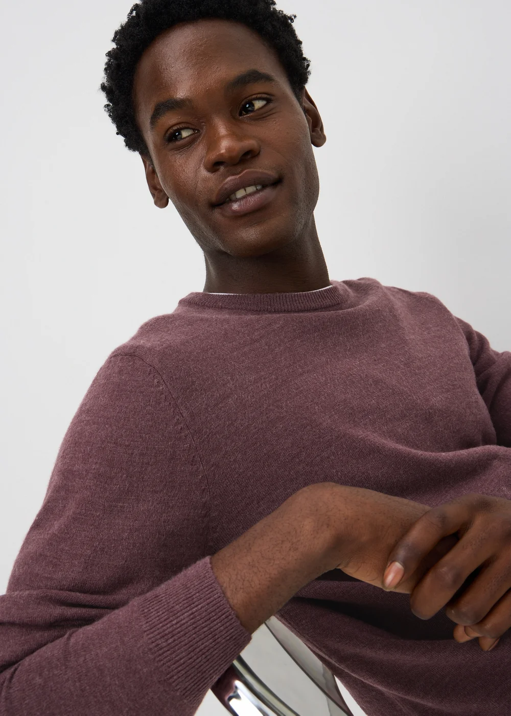 Burgundy Supersoft Crew Neck Jumper - XS Image 3