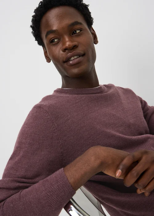 Burgundy Supersoft Crew Neck Jumper - XS Image 3