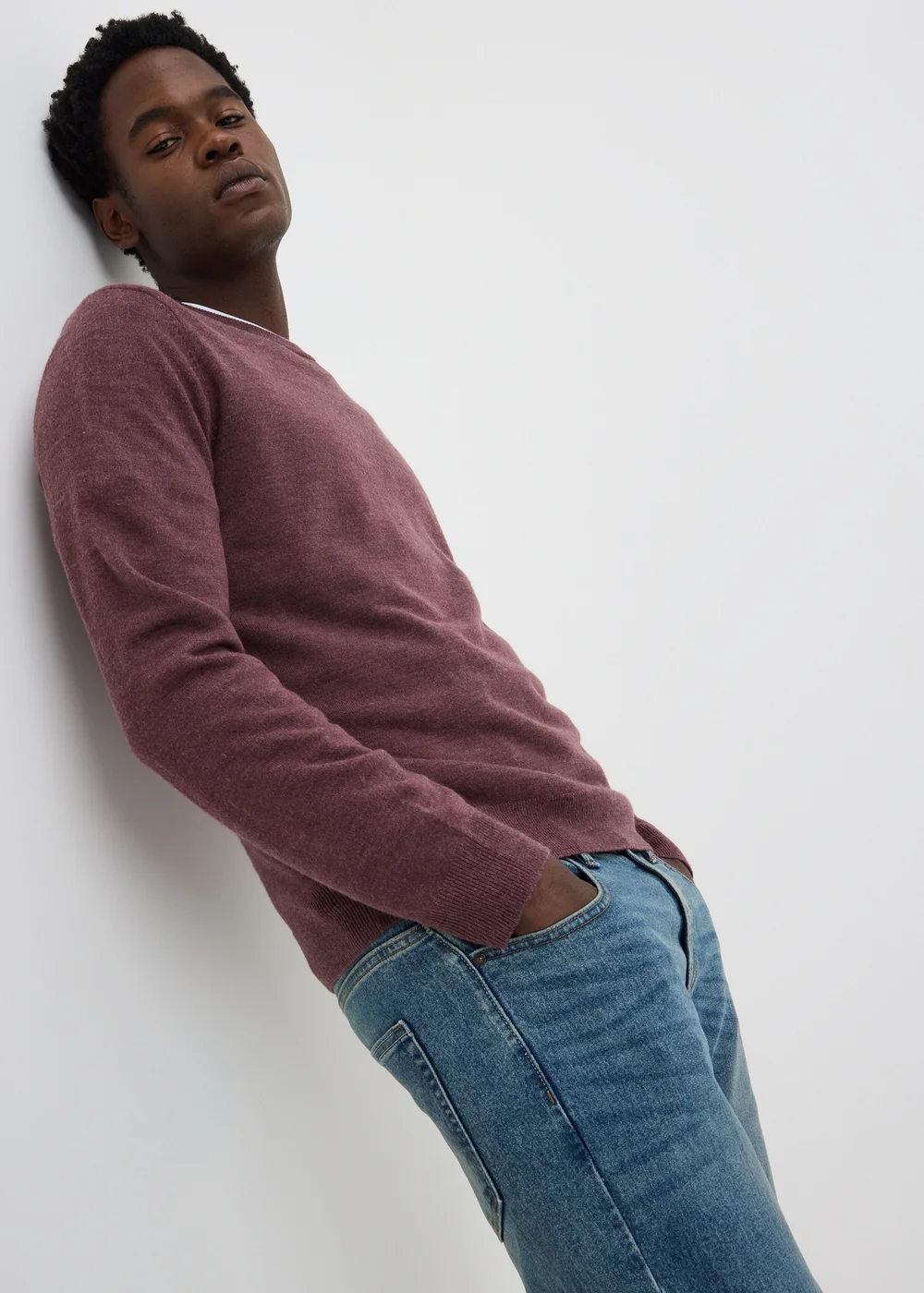 Burgundy Supersoft Crew Neck Jumper - XS Image 1