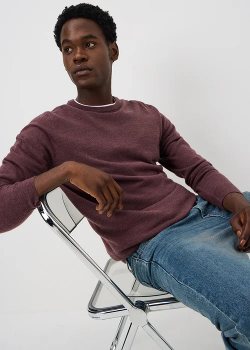 Burgundy Supersoft Crew Neck Jumper - XS Image 2