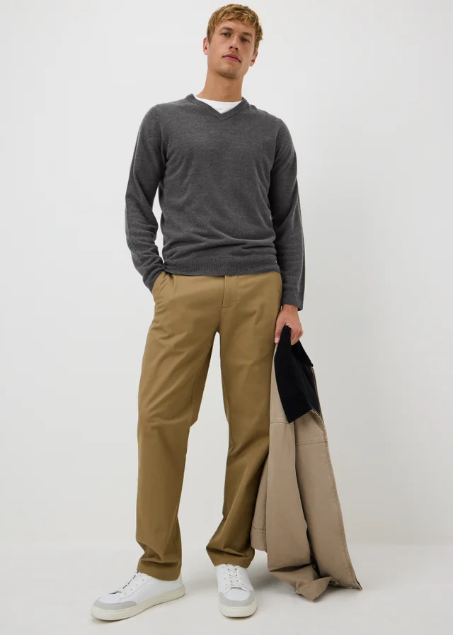 Charcoal Supersoft V-Neck Jumper