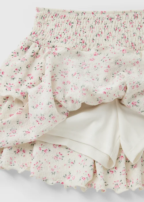 Girls Cream Ditsy Floral Rara Skort (7-15yrs) - 14 Yrs Image 2