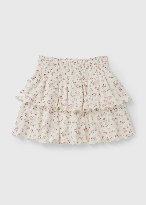 Girls Cream Ditsy Floral Rara Skort (7-15yrs) - 14 Yrs Image 1