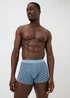 5 Pack Blue Printed Hipster Boxers - S Image 2