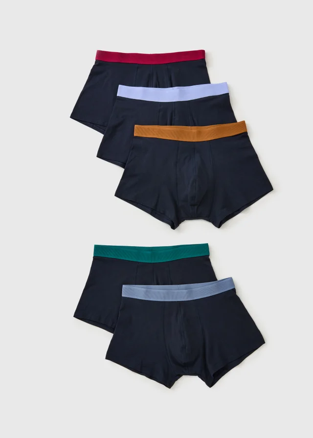 5 Pack Navy Hipster Boxers