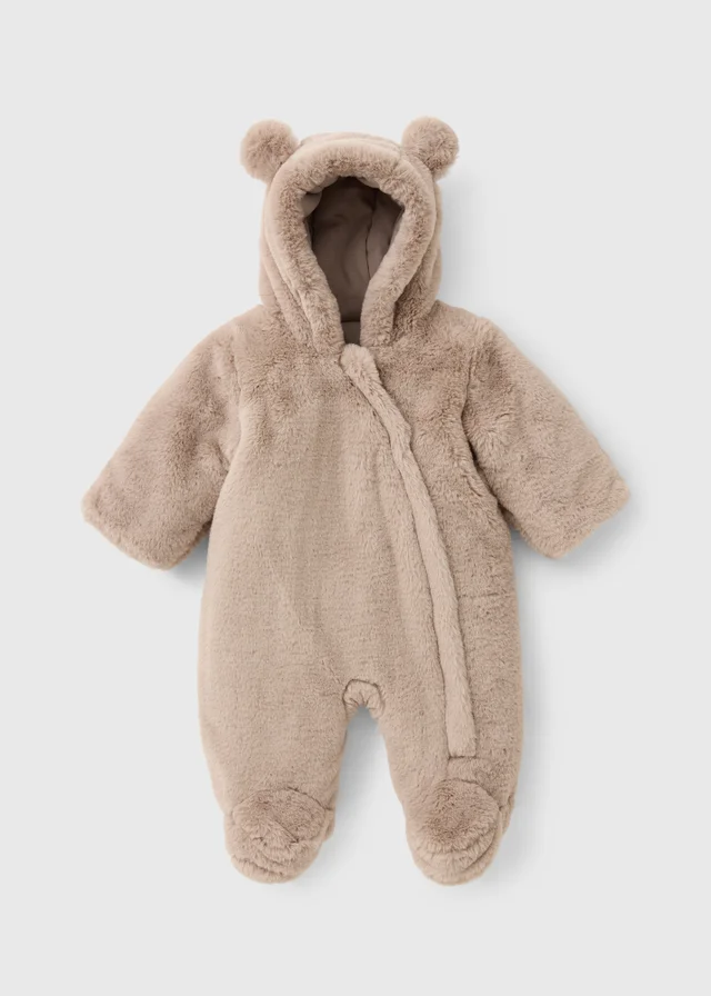 Baby Brown Fur Snowsuit (0-23mths)