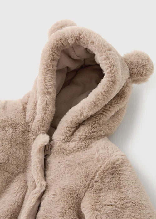 Baby Brown Fur Snowsuit (0-23mths) - Up to 1 Month Image 2