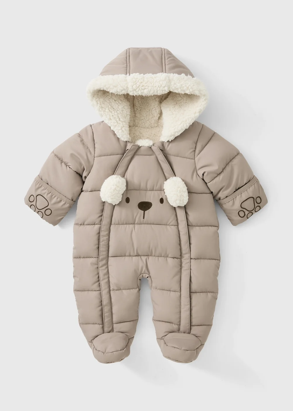 Baby Brown Bear Snowsuit (0-23mths) - Up to 1 Month Image 1