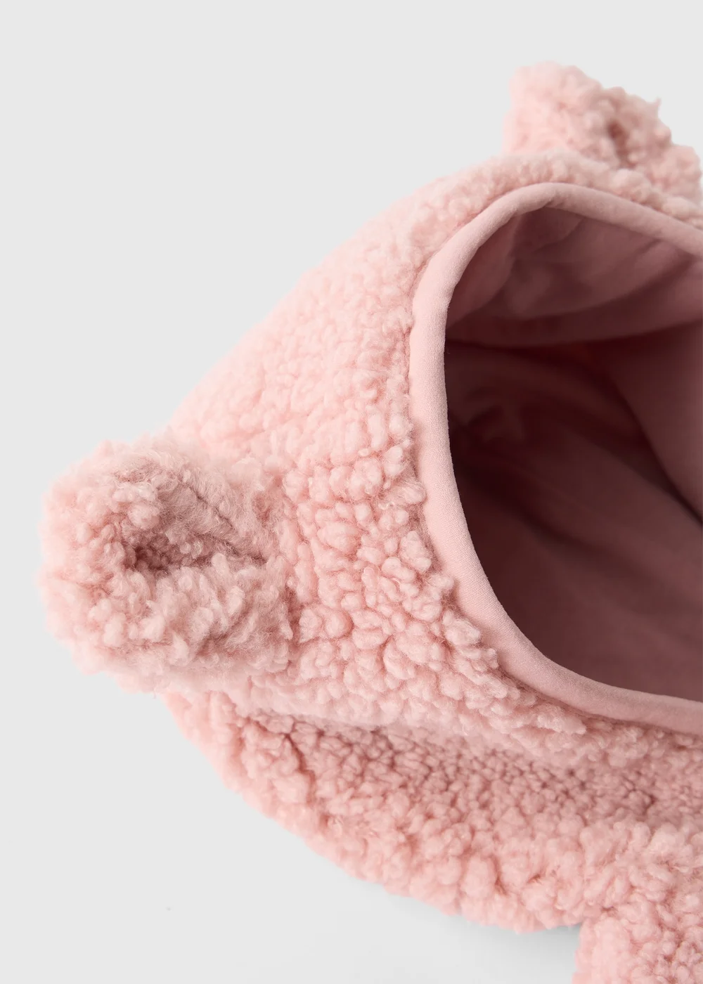 Baby Pink Borg Bear Jacket (0-23mths) - Up to 1 Month Image 2