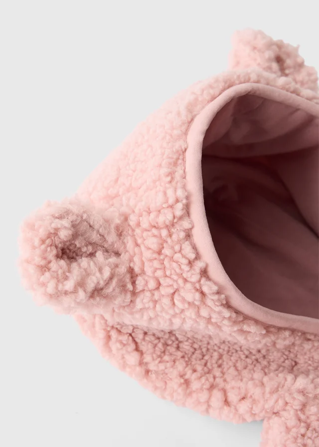 Baby Pink Borg Bear Jacket (0-23mths)