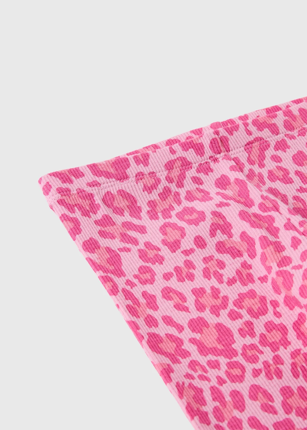 Girls Pink Leopard Print Ribbed Leggings (1-8yrs) - 1-1.5 Yrs Image 2