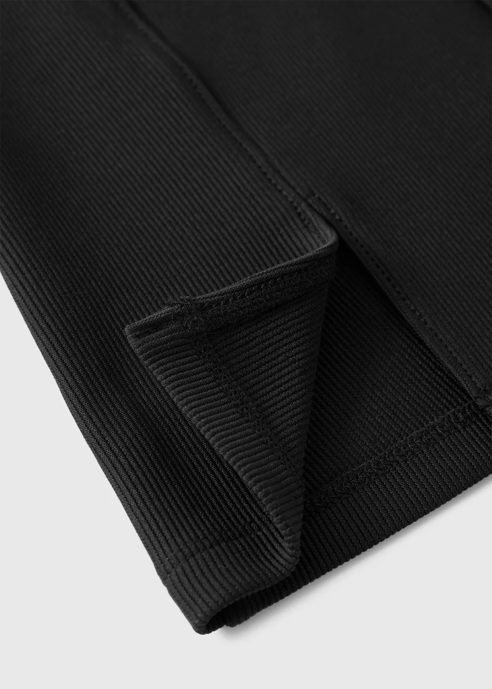 Girls Black Ribbed Flared Leggings (7-15yrs) - 7 Yrs Image 2