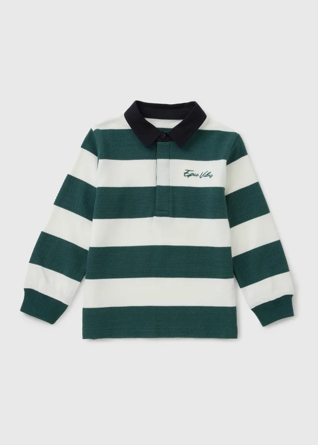 Boys Teal Stripe Rugby Shirt (1-8yrs)
