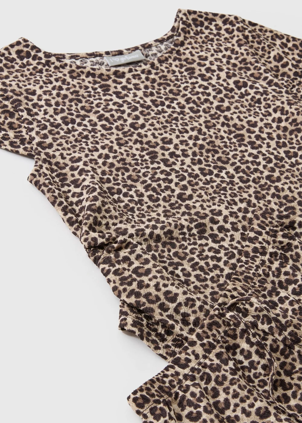 Girls Brown Leopard Print Top & Leggings Set (7-15yrs) - 7 Yrs Image 2