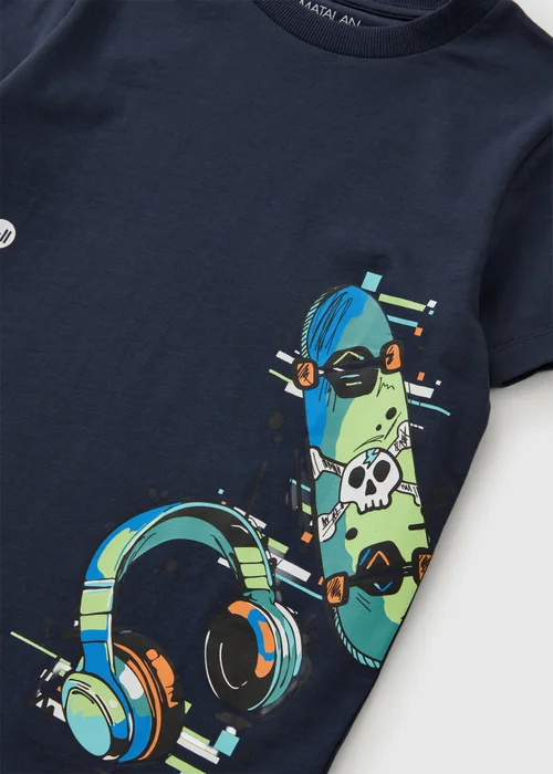 Boys Navy Streetwear Graphic T-Shirt (7-15yrs) - 13 Yrs Image 2