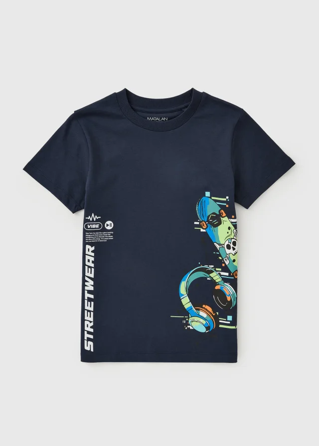 Boys Navy Streetwear Graphic T-Shirt (7-15yrs)