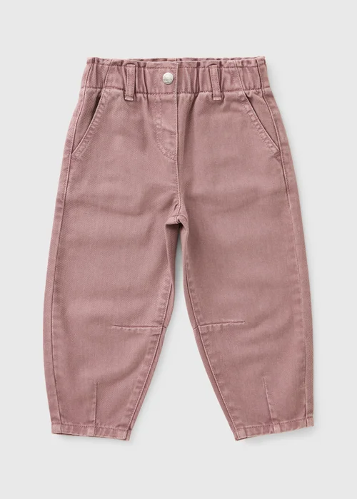 Girls Pink Barrel Leg Jeans (1-8Yrs) - 1-1.5 Yrs Image 1