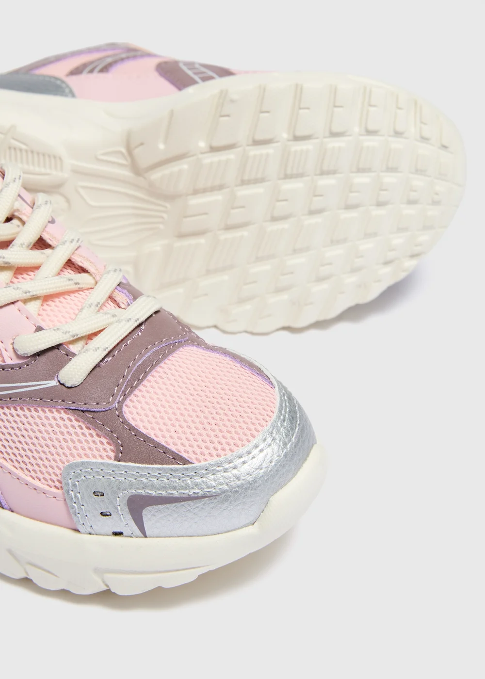 Girls Pink Mesh Chunky Trainers (Younger 10-Older 5) - 10 Infants Image 2