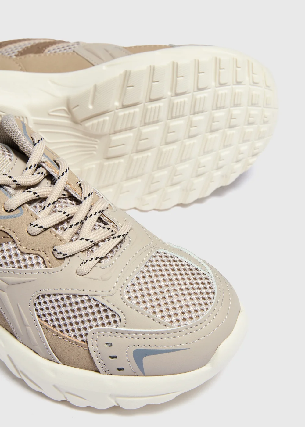 Boys Taupe Mesh Chunky Trainers (Younger 10-Older 6) - 10 Infants Image 2