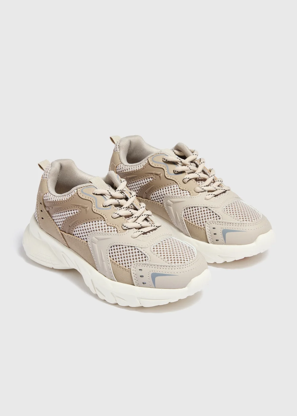Boys Taupe Mesh Chunky Trainers (Younger 10-Older 6) - 10 Infants Image 1