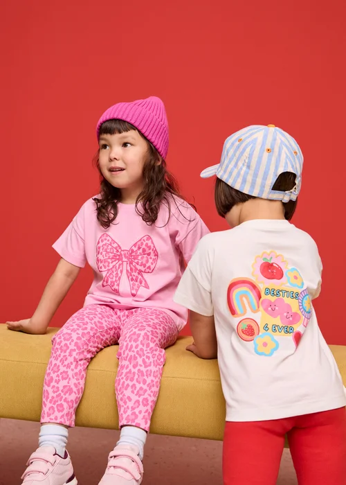 Girls White Besties Back Graphic T-Shirt (1-8yrs) - 6-7 Yrs Image 2