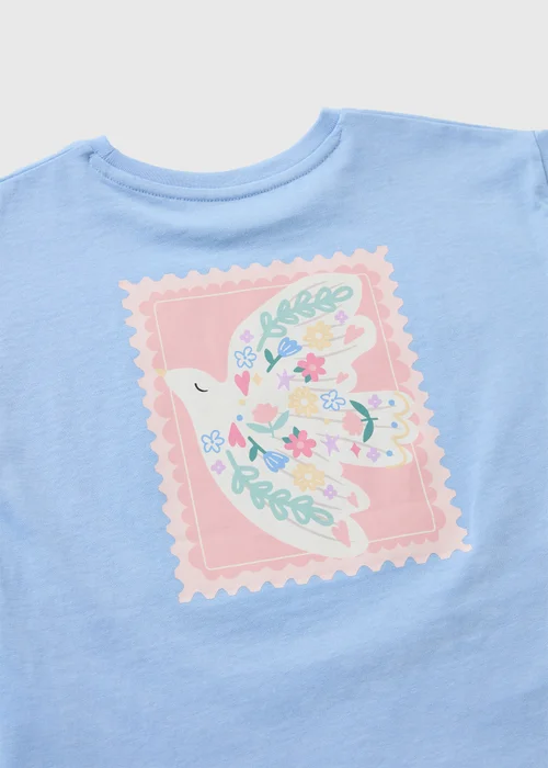 Girls Blue Dove Back Graphic T-Shirt (1-8yrs) - 2-3 Yrs Image 2