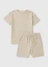 Boys Stone Textured Top & Short Set (7-15yrs) - 7 Yrs Image 1