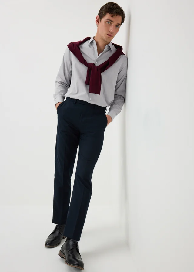 Taylor & Wright Grey Textured Regular Fit Shirt