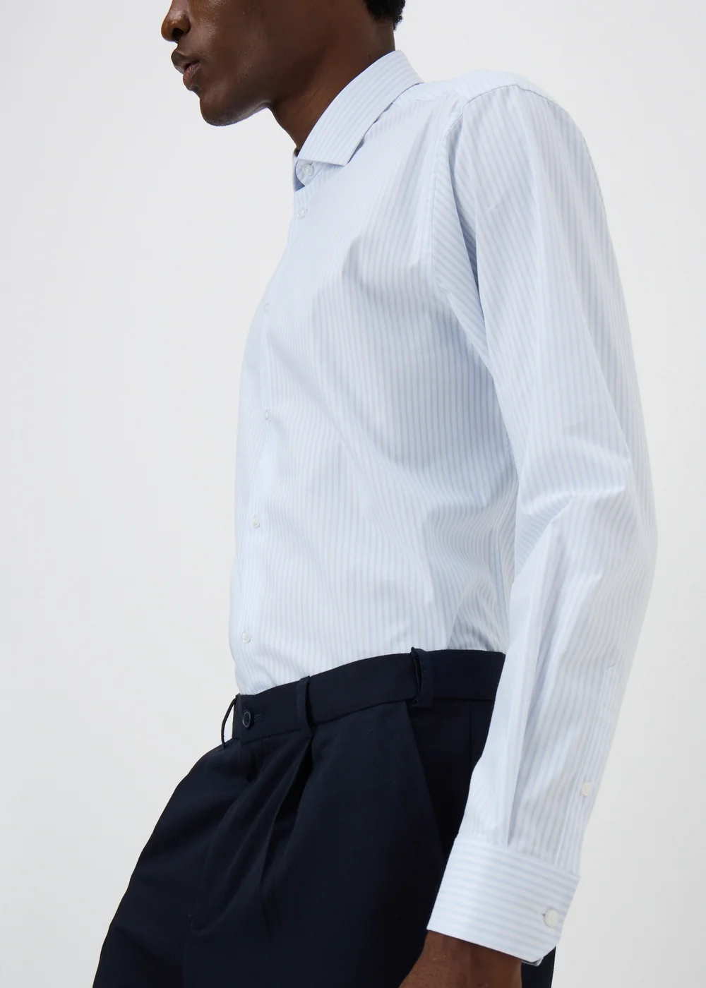 Taylor & Wright Blue Stripe Regular Fit Shirt - S Image 3
