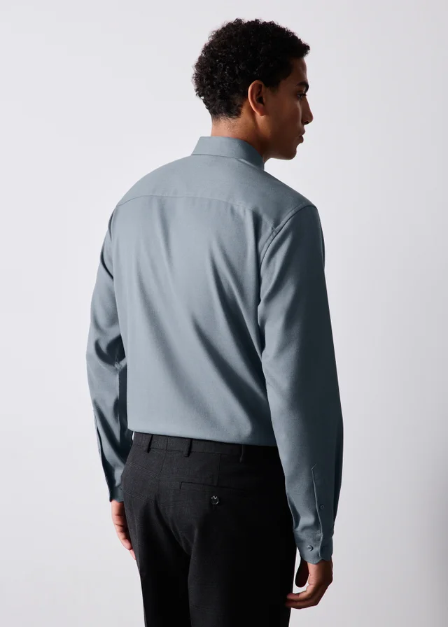 Blue Brushed Twill Shirt