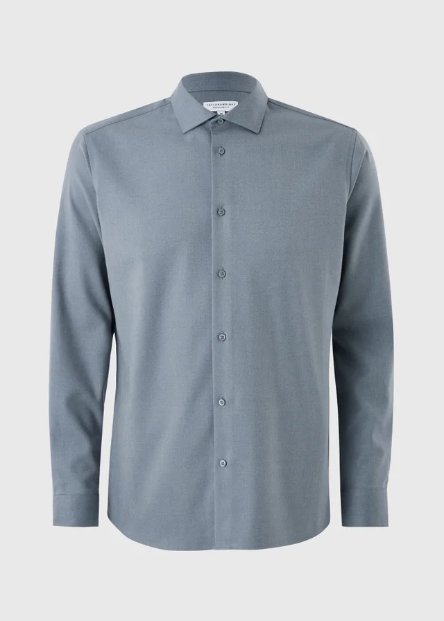 Blue Brushed Twill Shirt