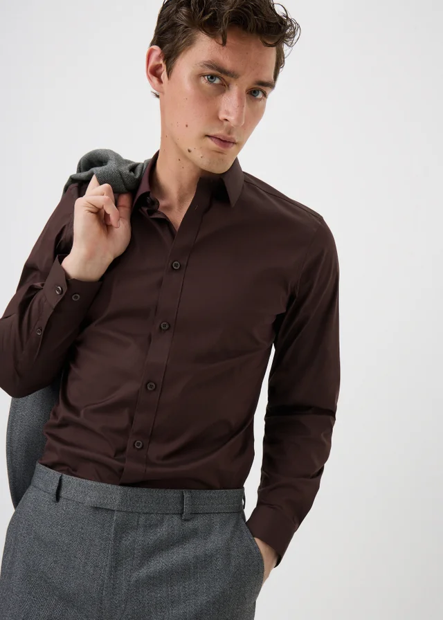 Taylor & Wright Burgundy Performance Slim Fit Shirt